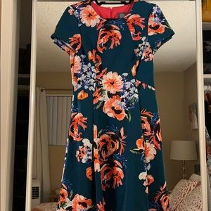Floral flattering fit and flare dress